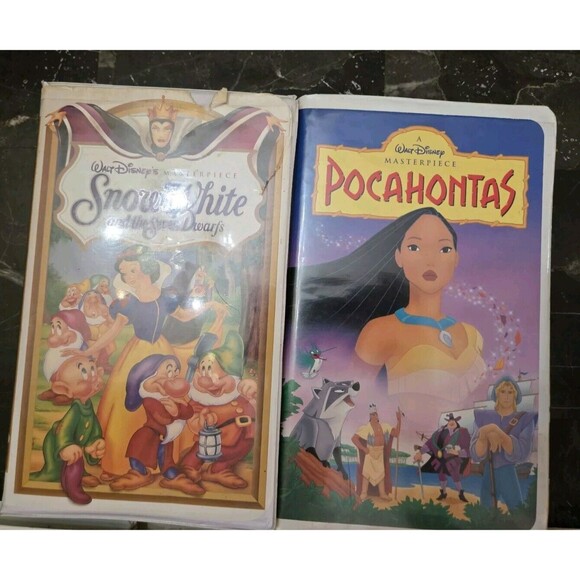 Disney VHS Lot Of 5 Snow White Pochohontas Mulan The Lion King Return Of Jafar - Picture 3 of 16